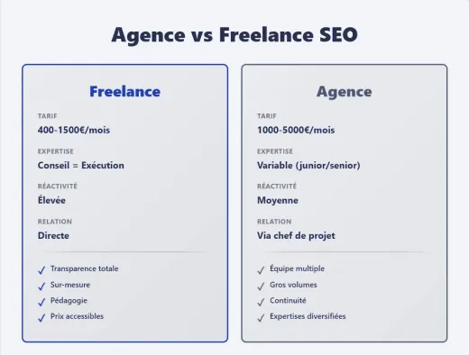 Agence SEO ou consultant freelance à Colmar - comparatif pour PME