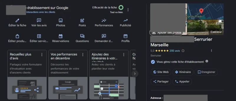 Exemple de gestion Google Business Profile - SEO Local
