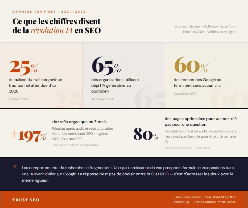 Statistiques clés GEO vs SEO 2026